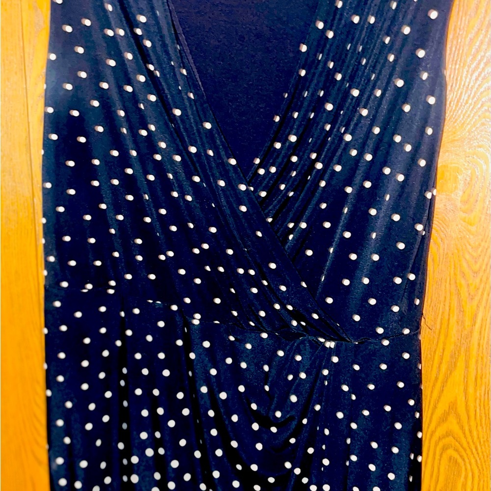 Black and white dotted wrap Dress